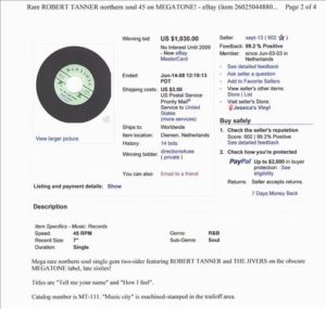 This is a real on line e-bay bid, overseas for a Jivers record!