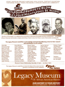 On display are Civic Leaders, Teachers, and Pioneers from Lynchburg, Va!