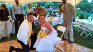 Looking for the garter at the Allen/Jones Wedding at the Pharsalia in Tyro, Va! Looking for the garter at the Allen/Jones Wedding at the Pharsalia in Tyro, Va!