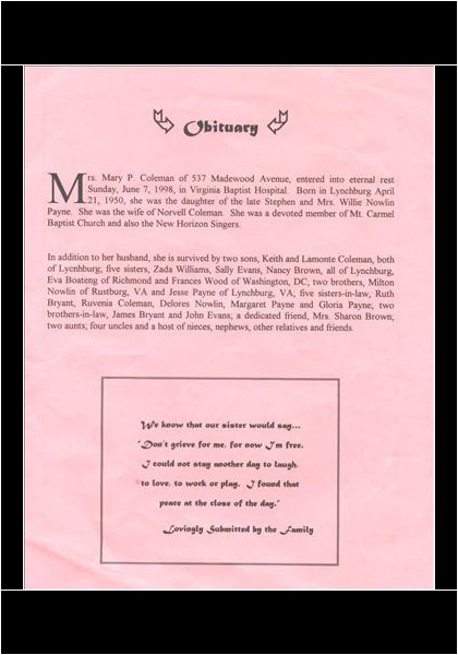 Mary Payne ColemanDHS-'69-obituary