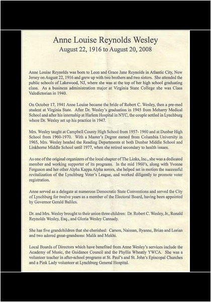 Anne Reynolds Wesley-obituary