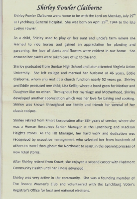 Shirley Fowler Claiborne-obituary
