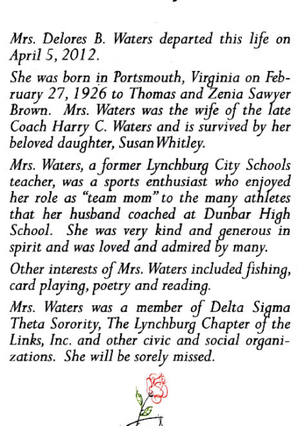 Delores Brown Waters-obituary