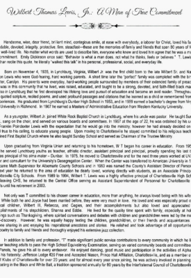 Wilbert T. Lewis-obituary