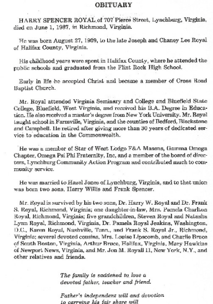 Harry Spencer Royal-obituary
