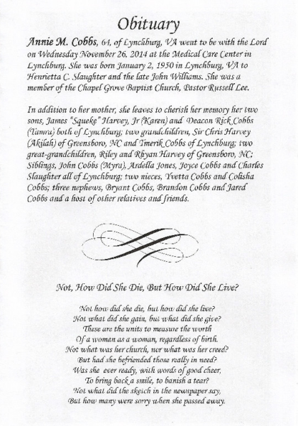 Annie M. Cobbs-obituary