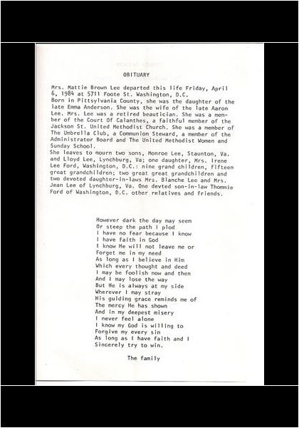 Mattie Brown Lee-obituary