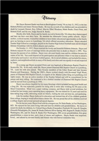 Hayes Banks-obituary