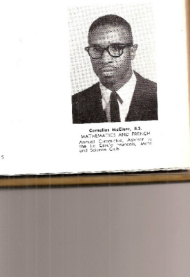 Dr. Wesley Cornelius McClure, as we knew him at Dunbar High in 1965-66!