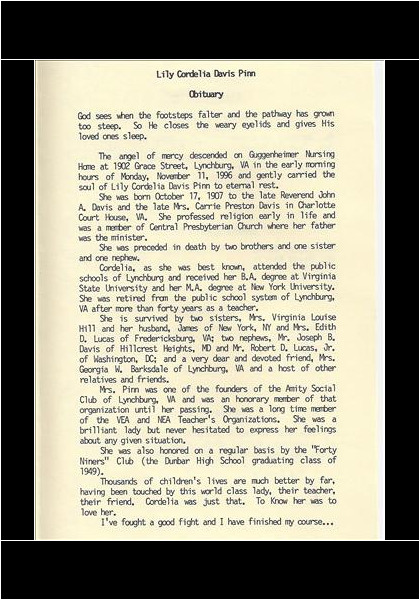Lilly Pinn-obituary
