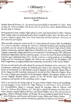 Herbert Roswell Watson Sr.-obituary