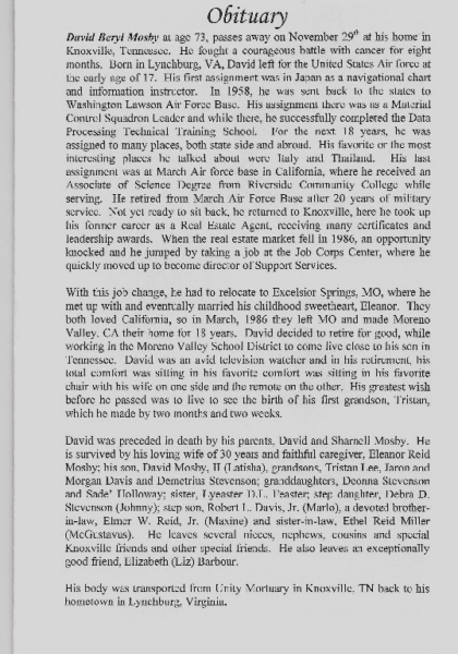 David B. Mosby-obituary