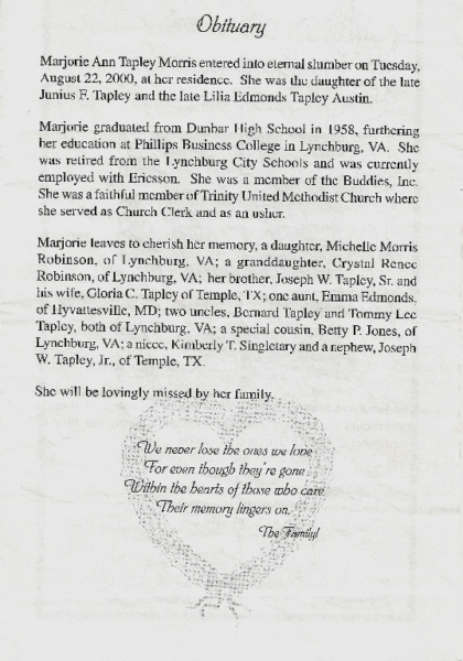 Marjorie T. Morris-obituary