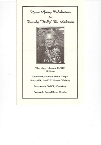 Dorothy "Dolly" M. Anderson