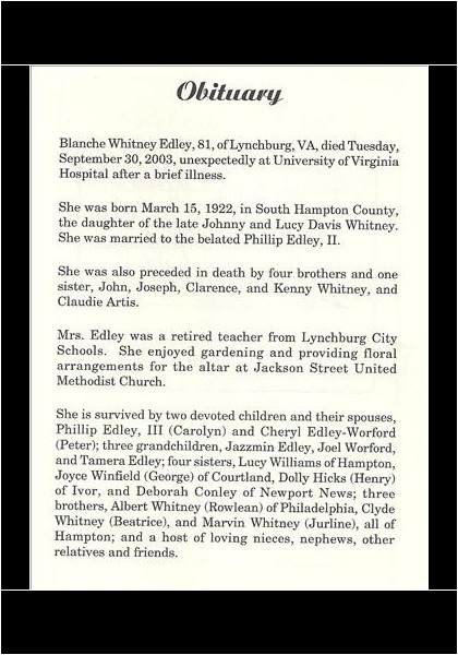 Blanch Edley-obituary