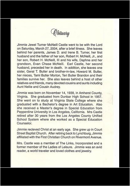 Jimmie Turner Castle-obituary