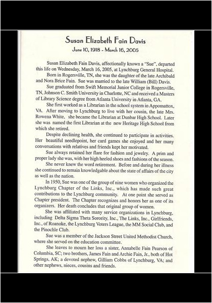 Susan Fain Davis-obituary