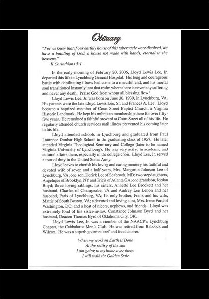 Lloyd Lee-obituary