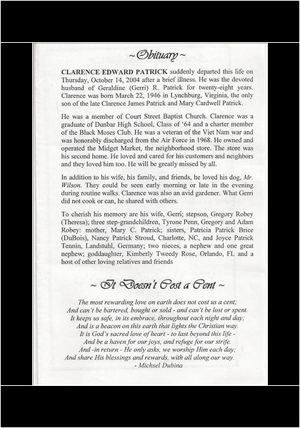 Clarence Pactrick-obituary