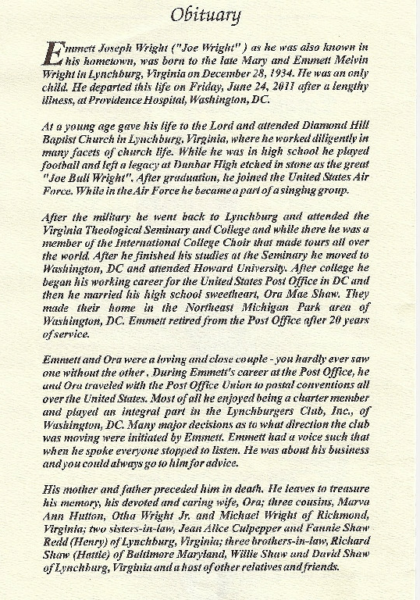 Emmett Joseph Wright-obituary