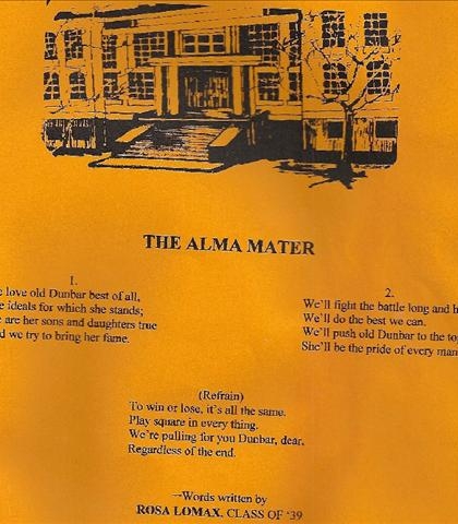 The Dunbar High School "Alma Mater!" The Dunbar High School "Alma Mater!"
