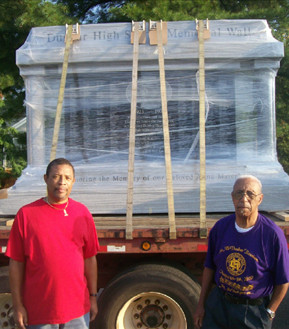 Roy & Jeff were going to lift the wall off the flatbed and to the site.....but they decided to wait on the crane! Roy & Jeff were going to lift the wall off the flatbed and to the site.....but they decided to wait on the crane!
