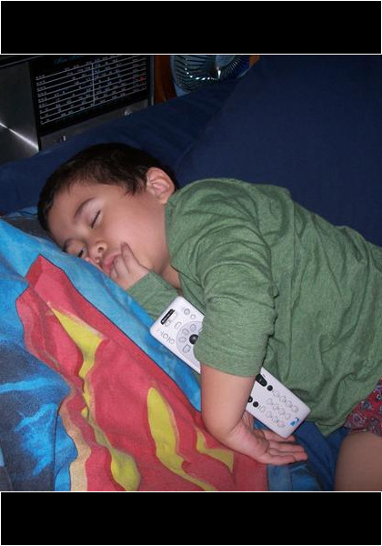 In "Peanuts," Linus has his blanket, Jarred has the TV remote!