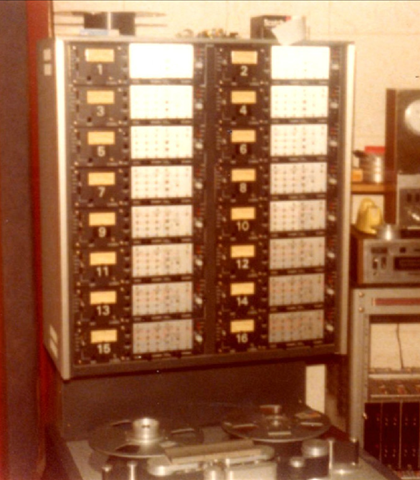 The 16 track tape recorder used for recording. You can re-record an instrument if a mistake is made and add it later! Now everything is digital! The 16 track tape recorder used for recording. You can re-record an instrument if a mistake is made and add it later! Now everything is digital!