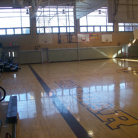 We played many a game in the gym! We played many a game in the gym!