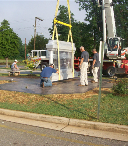 In place ready to be covered for the unveiling! In place ready to be covered for the unveiling!