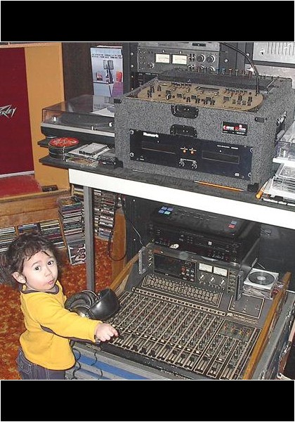 Mixing in Dad's studio!