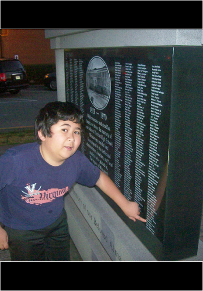 Jarred found my name on the Dunbar Wall! Jarred found my name on the Dunbar Wall!
