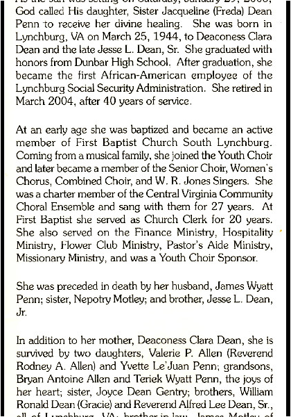 Sister Jacqueline Dean Penn-obituary
