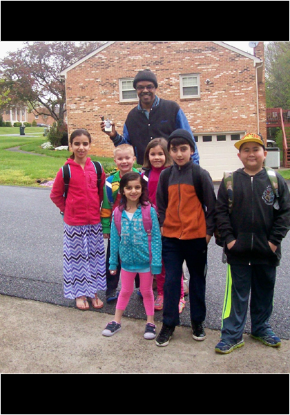 Every school morning, rain or shine, here are the kids that I put on the bus!