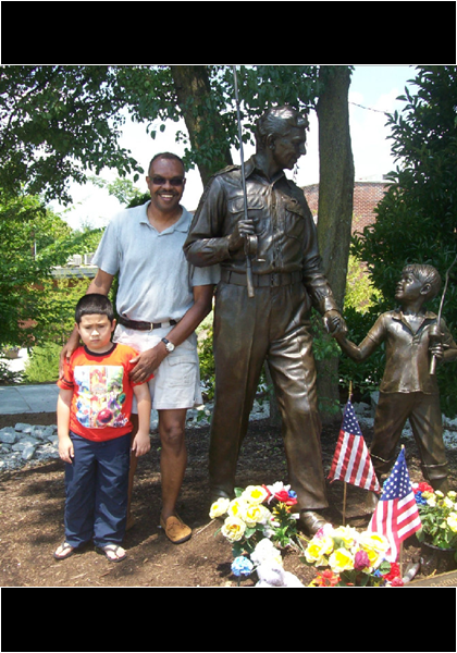 The statue of Andy & Opie at the Andy Griffith Museum in Mt. Airy N.C! I am an Andy fan...are you?