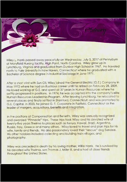 Wiley L. Harris-obituary