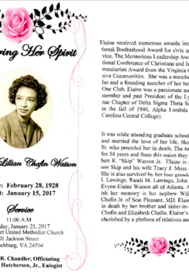 Elaine Lillian Chafin Watson DHS-'44