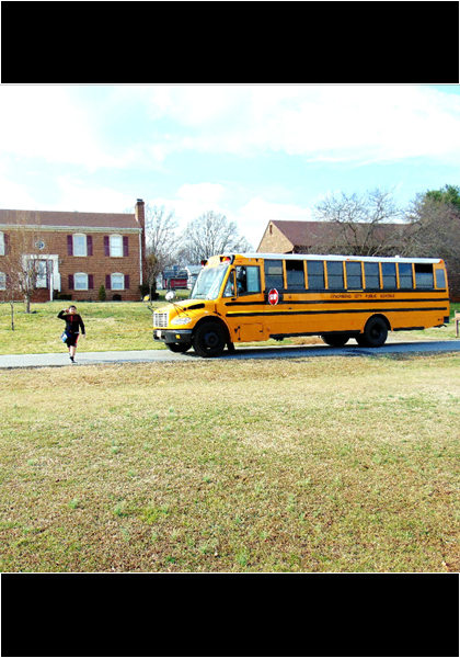 Jarred, getting off Mr. Stokes bus, 2018!