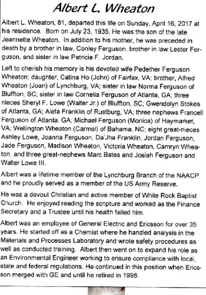 Albert L. Wheaton-obituary