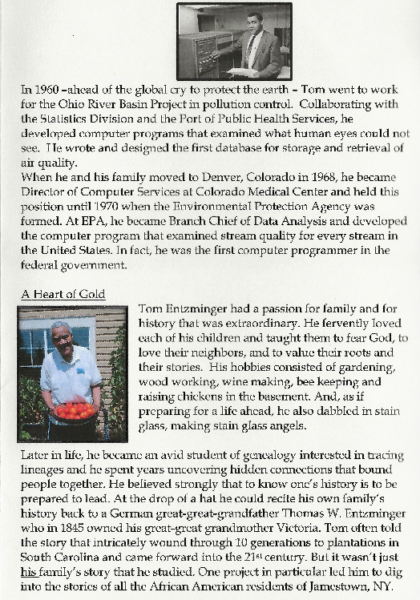 Thomas Aaron Entzminger-obituary Pt II