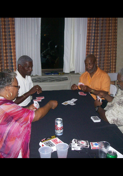 What are Cleo Thornhill, Mike Tinsley, and Ed Stamps doing? Now you know that Odessa Hubbard had to get up a card game.....seems like I have said this before?