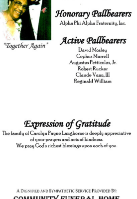 Carolyn Payne Langhorne DHS-'44-memories