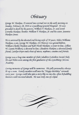 George W. Haskins II-obituary