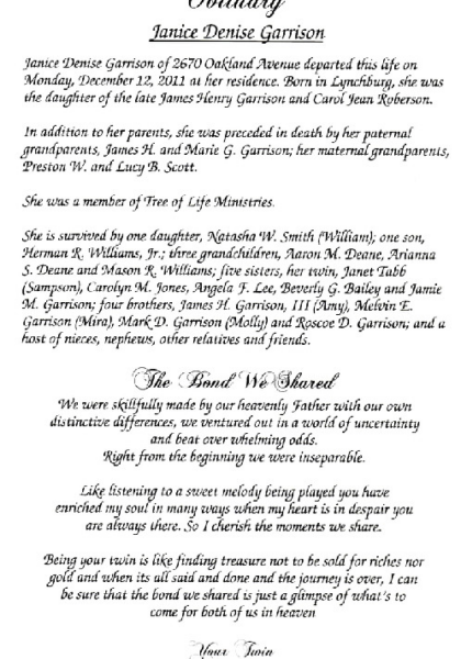 Janice Denice Garrison-obituary