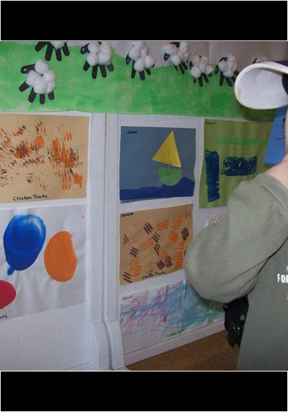 Jarred, displaying his art!