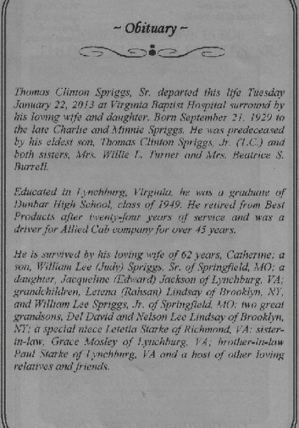 Thomas C. Spriggs Sr.-obituary