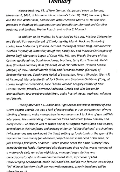 Harvey Hack-obituary Harvey Hack-obituary