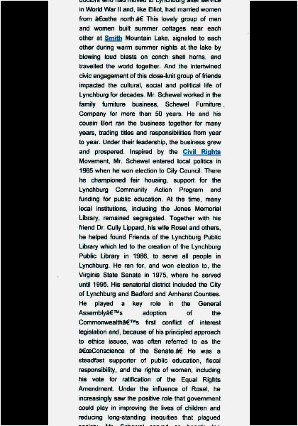 Elliot Schewel-obituary Pt. II