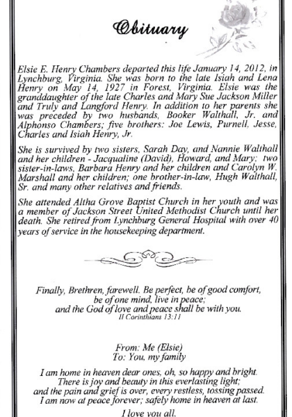 Elsie E. Henry Chambers-obituary