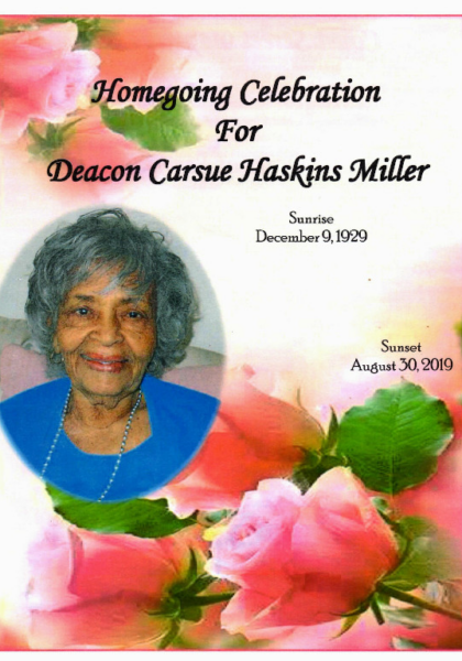 Deacon Carsue Haskins Miller